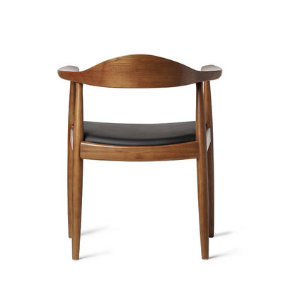 Nordic Low Arm Fancy Solid Teak Wood Design Dining Chair With Wood Seat for Living Room and Dining Room Furniture