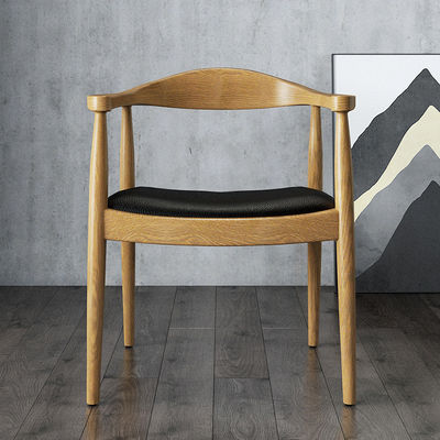 Nordic Low Arm Fancy Solid Teak Wood Design Dining Chair With Wood Seat for Living Room and Dining Room Furniture