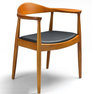 Nordic Low Arm Fancy Solid Teak Wood Design Dining Chair With Wood Seat for Living Room and Dining Room Furniture