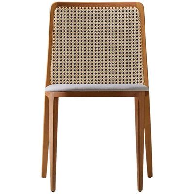 Solid Wood Frame Dining Rattan Chair Modern Nordic Design with Cherry Wood