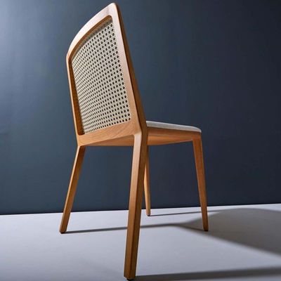Solid Wood Frame Dining Rattan Chair Modern Nordic Design with Cherry Wood