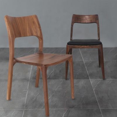 Adjustable Height Luxury Design Wood Material Seat Simple Concise Dining Solid Wood Dining Chair for Comfortable Seating
