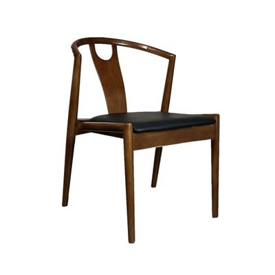 Japanese Wooden Wingback Stackable Dining Chair with Adjustable Height and Customization