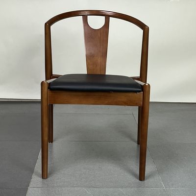 Japanese Wooden Wingback Stackable Dining Chair with Adjustable Height and Customization
