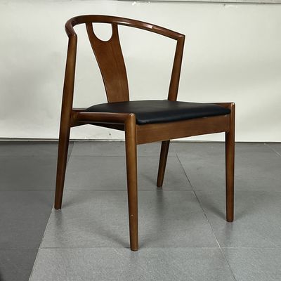 Japanese Wooden Wingback Stackable Dining Chair with Adjustable Height and Customization