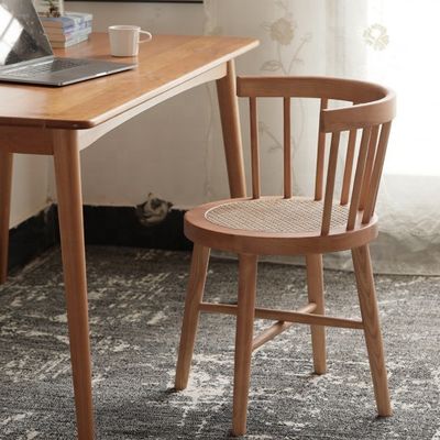 Living Room Leisure Medieval Restaurant Dining Chair with Retro Wooden Design and 120kg Weight Limit