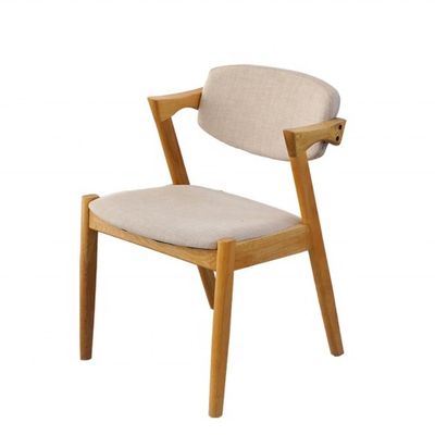 OEM/ODM Accepted Z Shaped White Oak Wood Dining Chair with Fabric and Solid Wood