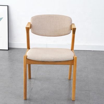 OEM/ODM Accepted Z Shaped White Oak Wood Dining Chair with Fabric and Solid Wood