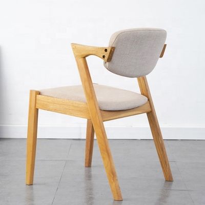 OEM/ODM Accepted Z Shaped White Oak Wood Dining Chair with Fabric and Solid Wood