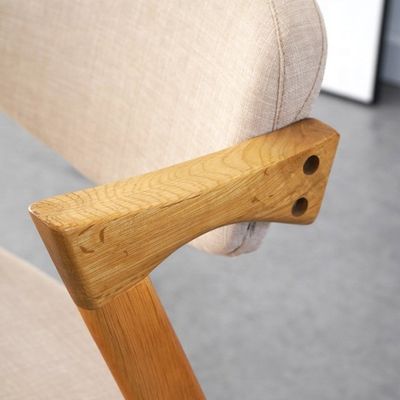OEM/ODM Accepted Z Shaped White Oak Wood Dining Chair with Fabric and Solid Wood