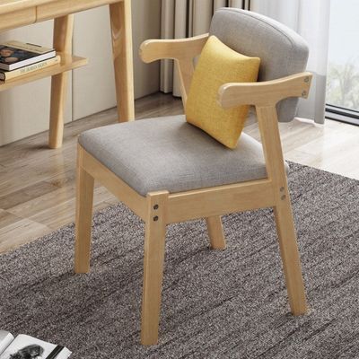 Mail Packing Armchairs Solid Wood Dining Chair with Upholstered Cushion and Antique Design