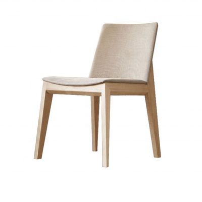 Simple Design Restaurant Living Room Fabric Dining Chair with Adjustable Backrest and Indoor Wood Legs