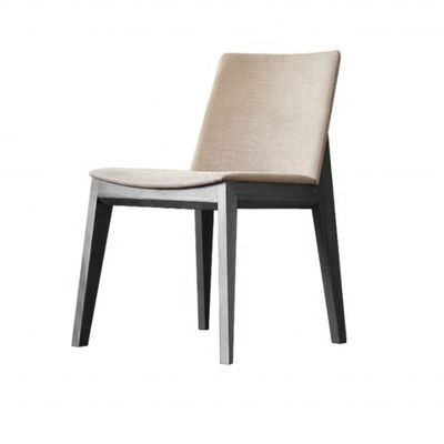 Simple Design Restaurant Living Room Fabric Dining Chair with Adjustable Backrest and Indoor Wood Legs
