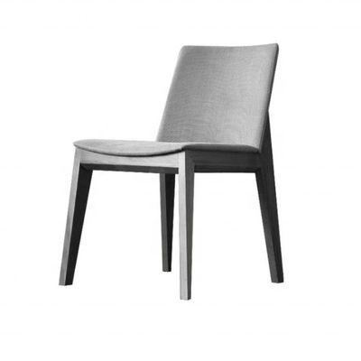 Simple Design Restaurant Living Room Fabric Dining Chair with Adjustable Backrest and Indoor Wood Legs