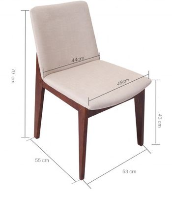 Simple Design Restaurant Living Room Fabric Dining Chair with Adjustable Backrest and Indoor Wood Legs