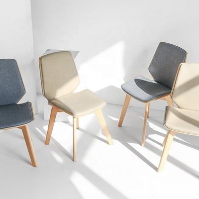 Practical Home Furniture Dining Chair with Solid Wood Legs and Customized Fabric