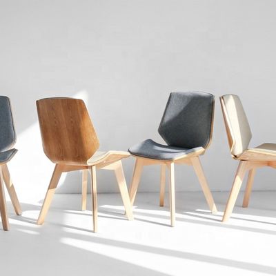 Practical Home Furniture Dining Chair with Solid Wood Legs and Customized Fabric