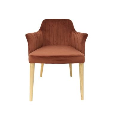 Restaurant Furniture Velvet Dining Room Chair with Solidwood Legs and NO Folded Design