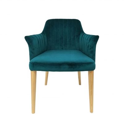 Restaurant Furniture Velvet Dining Room Chair with Solidwood Legs and NO Folded Design