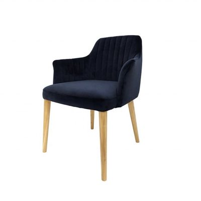 Restaurant Furniture Velvet Dining Room Chair with Solidwood Legs and NO Folded Design