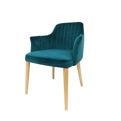 Restaurant Furniture Velvet Dining Room Chair with Solidwood Legs and NO Folded Design