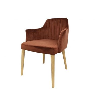 Restaurant Furniture Velvet Dining Room Chair with Solidwood Legs and NO Folded Design