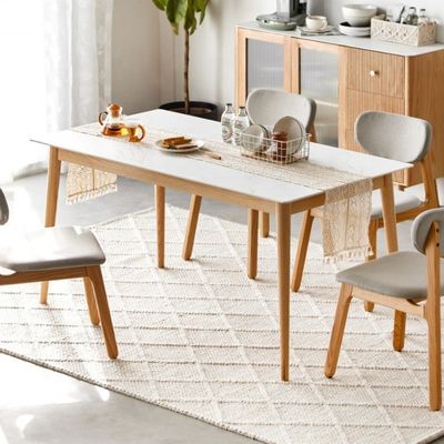 Exquisite Rectangular Dining Table and Chair Combination for Living Room General Home Furniture