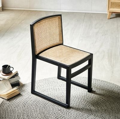 Dining Room Furniture Modern Solid Wood Dining Chair for Banquet Stackable Rattan Chair NO Folded