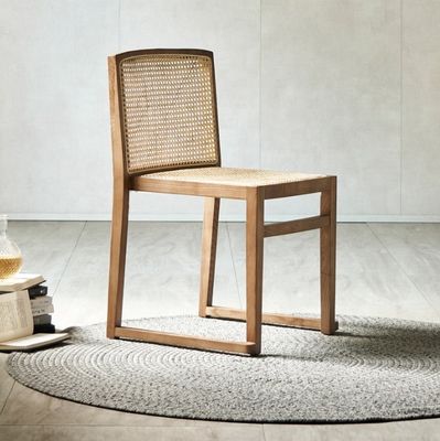 Dining Room Furniture Modern Solid Wood Dining Chair for Banquet Stackable Rattan Chair NO Folded
