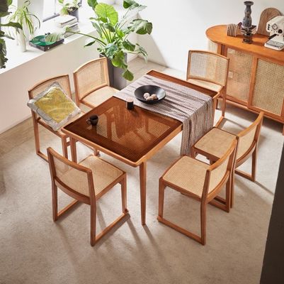 Dining Room Furniture Modern Solid Wood Dining Chair for Banquet Stackable Rattan Chair NO Folded