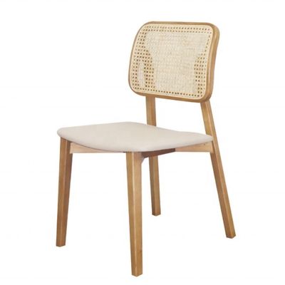 Nordic Leisure Style Wooden Rattan Dining Chair for Modern Interiors