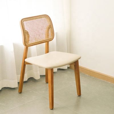 Nordic Leisure Style Wooden Rattan Dining Chair for Modern Interiors