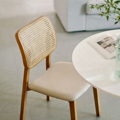 Nordic Leisure Style Wooden Rattan Dining Chair for Modern Interiors