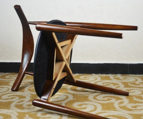 Wooden Leg Luxury Japanese Style Dining Chair with Modern PU Leather Upholstered Seat and Classic Wood