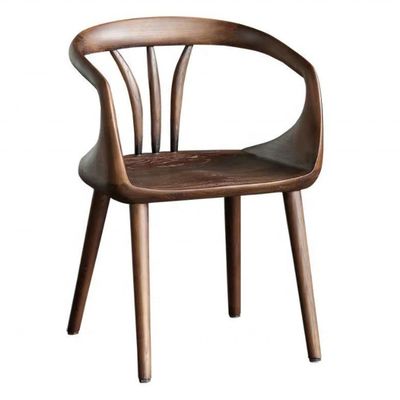 Black Walnut Luxury Dining Chair Solid Wood Back Chair Modern Nordic Leisure Dinning Chair for Elegant Dining Experience