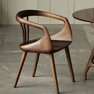 Black Walnut Luxury Dining Chair Solid Wood Back Chair Modern Nordic Leisure Dinning Chair for Elegant Dining Experience