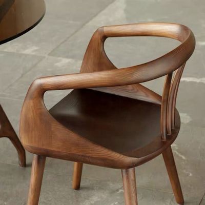 Black Walnut Luxury Dining Chair Solid Wood Back Chair Modern Nordic Leisure Dinning Chair for Elegant Dining Experience