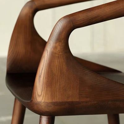 Black Walnut Luxury Dining Chair Solid Wood Back Chair Modern Nordic Leisure Dinning Chair for Elegant Dining Experience