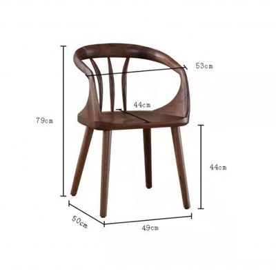 Black Walnut Luxury Dining Chair Solid Wood Back Chair Modern Nordic Leisure Dinning Chair for Elegant Dining Experience