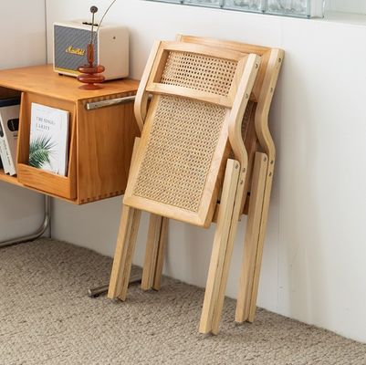 Modern Style Foldable Wood Chair for Durable Rattan Dining at Wedding Events