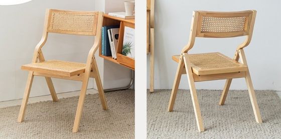 Modern Style Foldable Wood Chair for Durable Rattan Dining at Wedding Events