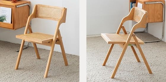 Modern Style Foldable Wood Chair for Durable Rattan Dining at Wedding Events