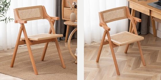 Modern Style Foldable Wood Chair for Durable Rattan Dining at Wedding Events