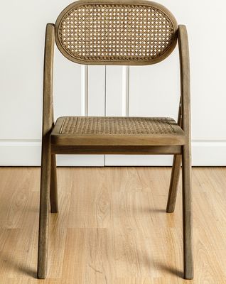 Rubber Wood Frame Folding Restaurant Rattan Dining Chair for Wedding Events