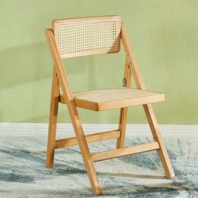 Solid Wood Rattan Frame Natual Rattan Dining Chair Folded Yes for Events in Modern Furniture Restaurant
