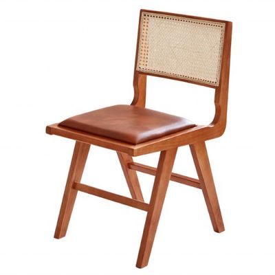Home Furniture Antique Nordic Restaurant Rattan/Wicker Chair Solid Wood Dining Chair with Contemporary Design Style