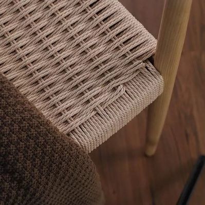 Woven Cord Seat Nordic Armchair for Living Room Meeting Room W59*D47*H73CM Lacquered Finish Modern Wood