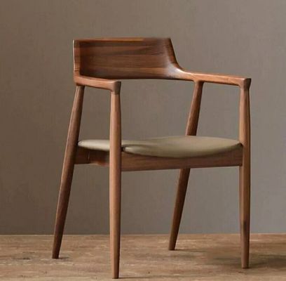 North European PU Leather Pads Solid Wood Dining Chair for Restaurant NO Folded and OEM Service Accepted