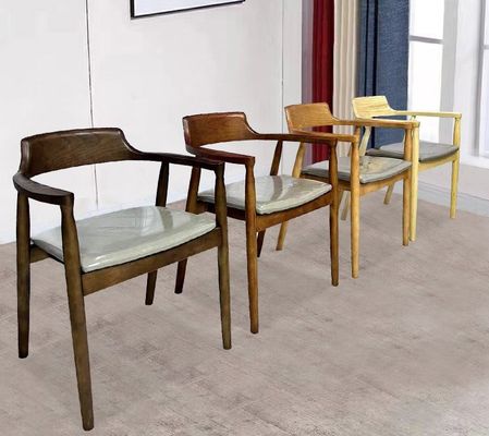 North European PU Leather Pads Solid Wood Dining Chair for Restaurant NO Folded and OEM Service Accepted