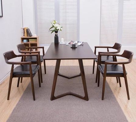 North European PU Leather Pads Solid Wood Dining Chair for Restaurant NO Folded and OEM Service Accepted